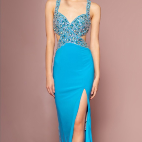 Elizabeth K - GL2144 Sweetheart Neckline Embroidery Gown Size Large NWT Prom - Picture 6 of 13